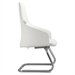 LeisureMod Celeste Faux Leather Conference Office Chair with Armrest White