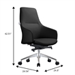 LeisureMod Celeste Modern Office Chair in Upholstered Faux Leather Black