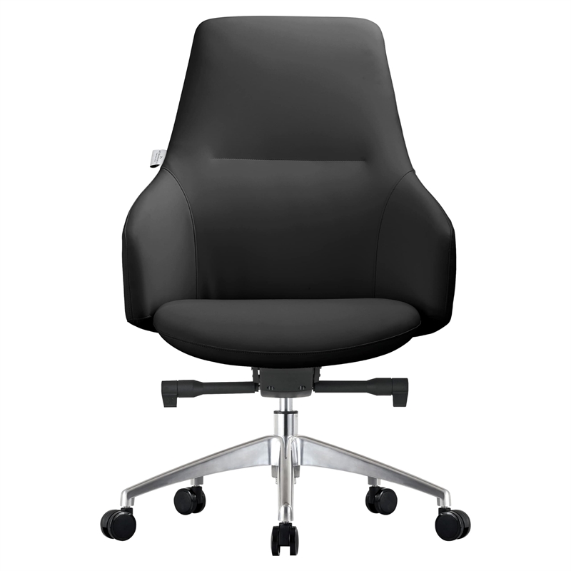 LeisureMod Celeste Modern Office Chair in Upholstered Faux Leather Black
