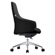 LeisureMod Celeste Modern Office Chair in Upholstered Faux Leather Black