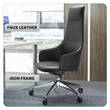 LeisureMod Celeste Modern Office Chair in Upholstered Faux Leather Black