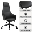 LeisureMod Celeste Modern Office Chair in Upholstered Faux Leather Black