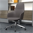 LeisureMod Celeste Modern Office Chair in Upholstered Faux Leather Gray