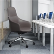 LeisureMod Celeste Modern Office Chair in Upholstered Faux Leather Gray