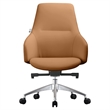 LeisureMod Celeste Modern Office Chair in Upholstered Faux Leather Acorn Brown