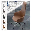 LeisureMod Celeste Modern Office Chair in Upholstered Faux Leather Acorn Brown