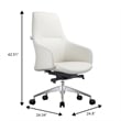 LeisureMod Celeste Modern Office Chair in Upholstered Faux Leather White