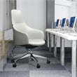 LeisureMod Celeste Modern Office Chair in Upholstered Faux Leather White