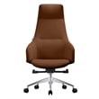 LeisureMod Celeste High-Back Faux Leather Office Chair Dark Brown