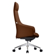 LeisureMod Celeste High-Back Faux Leather Office Chair Dark Brown