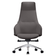 LeisureMod Celeste High-Back Faux Leather Office Chair Gray