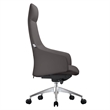 LeisureMod Celeste High-Back Faux Leather Office Chair Gray
