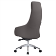 LeisureMod Celeste High-Back Faux Leather Office Chair Gray