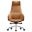 LeisureMod Celeste High-Back Faux Leather Office Chair in Acorn Brown