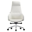 LeisureMod Celeste High-Back Faux Leather Office Chair White
