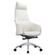 LeisureMod Celeste High-Back Faux Leather Office Chair White