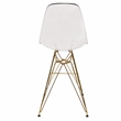 LeisureMod Cresco Plastic Barstool with Gold Chrome Base Clear