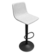 LeisureMod Tilbury Adjustable Height Faux Leather Bar Stool Set of 2 Light Gray