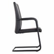 LeisureMod Evander Faux Leather Office Chair with Aluminum Frame Black