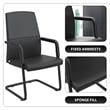 LeisureMod Evander Faux Leather Office Chair with Aluminum Frame Black