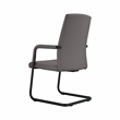 LeisureMod Evander Faux Leather Office Chair with Aluminum Frame Gray