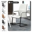 LeisureMod Evander Faux Leather Office Chair with Aluminum Frame White