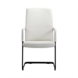 LeisureMod Evander Faux Leather Office Chair with Aluminum Frame White