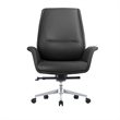 LeisureMod Summit Modern Faux Leather Conference Office Chair Black