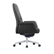 LeisureMod Summit Modern Faux Leather Conference Office Chair Black