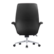 LeisureMod Summit Modern Faux Leather Conference Office Chair Black