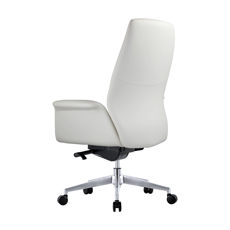 LeisureMod Summit Modern Faux Leather Conference Office Chair White