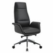 LeisureMod Summit Faux Leather High-Back Office Chair with Swivel Black