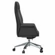 LeisureMod Summit Faux Leather High-Back Office Chair with Swivel Black