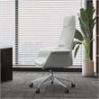 LeisureMod Summit Faux Leather High-Back Office Chair with Swivel White