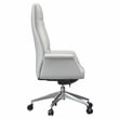LeisureMod Summit Faux Leather High-Back Office Chair with Swivel White