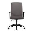 LeisureMod Evander Faux Leather Office Chair with Adjustable Height Gray