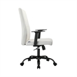 LeisureMod Evander Faux Leather Office Chair with Adjustable Height White