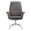LeisureMod Summit Faux Leather Office Chair with Adjustable Height Gray