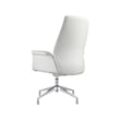 LeisureMod Summit Faux Leather Office Chair with Adjustable Height White