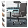 LeisureMod Evander Office Chair in Faux Leather with Silver Frame Grey