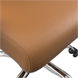 LeisureMod Evander Office Chair in Faux Leather with Silver Frame Acorn Brown