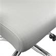 LeisureMod Evander Office Chair in Faux Leather with Silver Frame White