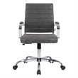 LeisureMod Benmar Modern Adjustable Leather Office Chair in Charcoal