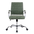 LeisureMod Benmar Modern Adjustable Leather Office Chair in Green