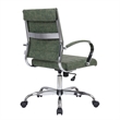 LeisureMod Benmar Modern Adjustable Leather Office Chair in Green