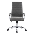 LeisureMod Benmar High-Back Mid-Century Modern Leather Office Chair in Charcoal