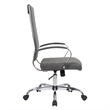LeisureMod Benmar High-Back Mid-Century Modern Leather Office Chair in Charcoal