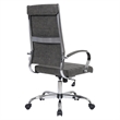 LeisureMod Benmar High-Back Mid-Century Modern Leather Office Chair in Charcoal
