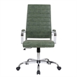 LeisureMod Benmar High-Back Mid-Century Modern Leather Office Chair in Green