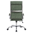 LeisureMod Benmar High-Back Mid-Century Modern Leather Office Chair in Green